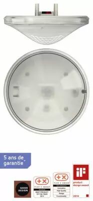 DETECTEUR PRESENCE KNX BLANC MONTAGE ENCASTRE PLAFOND IP40 360� (2079500)
