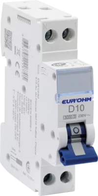 Disjoncteur 1P+N 10A courbe D connexion vis/vis  4,5kA NF (20211)