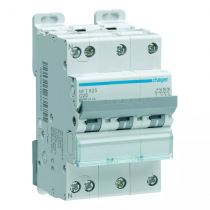 disjoncteur 3p+n 6-10ka courbe c - 25a 3 modules (nft825)