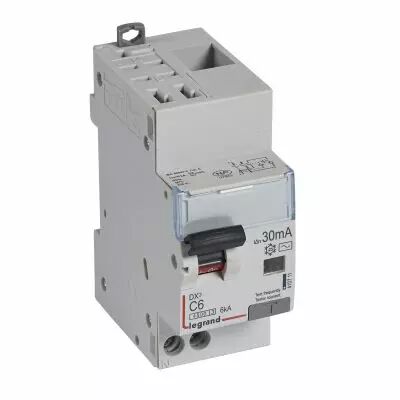 Disjoncteur diff DX� 4500 - auto/vis -U+N 230V~ 6A - typeAC - 30mA - 6kA -courbe C - 2M (410711)