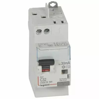 Disjoncteur diff DX� 4500 - vis/auto -U+N 230V~ 32A -typeAC - 30mA - 6kA -courbe C - 2M (410720)