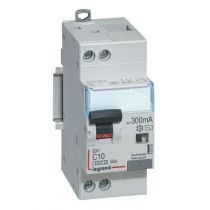 Disjoncteur diff DX³ 4500 - vis/vis -U+N 230V~ 10A -typeAC - 300mA - 6kA -courbe C - 2M (410724)