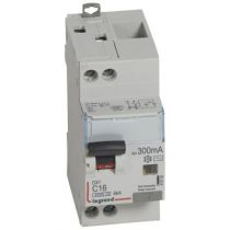 Disjoncteur diff DX³ 4500 - vis/vis -U+N 230V~ 16A -typeAC - 300mA - 6kA -courbe C - 2M (410725)