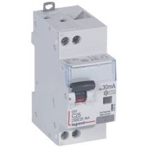 Disjoncteur diff DX³ 4500 - vis/vis -U+N 230V~ 25A - typeAC - 30mA - 6kA -courbe C - 2M (410707)