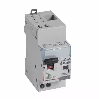 Disjoncteur diff DX� 4500 -auto/vis- U+N 230V~ 20A- typeHpi- 30mA- 6kA -courbe C - 2M (410762)