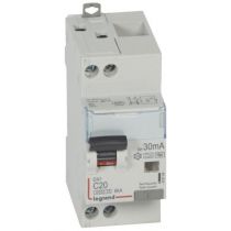 Disjoncteur diff DX³ 4500 -vis/vis- U+N 230V~ 20A- typeHpi- 30mA- 6kA -courbe C - 2M (410754)