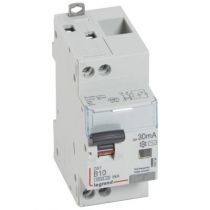 Disjoncteur diff DX³ 4500 -vis/vis- U+N 230V~10A - typeAC - 30mA - 6kA - courbe B - 2 M (410734)