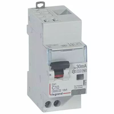 Disjoncteur diff DX� 6000 -auto/vis-U+N 230V~-10A -typeHpi- 30mA-10kA-courbe C - 2M (410870)