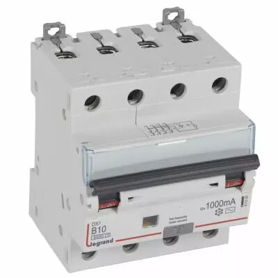 Disjoncteur diff DX� 6000 -vis- 4P 400V~ -10 A - type AC 1000mA -10kA- courbe B - 4M (411350)