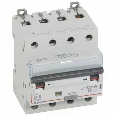 Disjoncteur diff DX� 6000 -vis- 4P 400V~ -16 A - type AC 1000mA -10kA- courbe B - 4M (411361)
