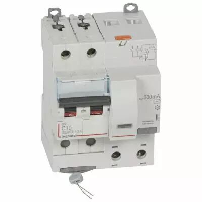 Disjoncteur diff DX� 6000 -vis-2P-230/400V~-10A -typeAC -300mA-10kA- courbe C - 4 mod (411171)