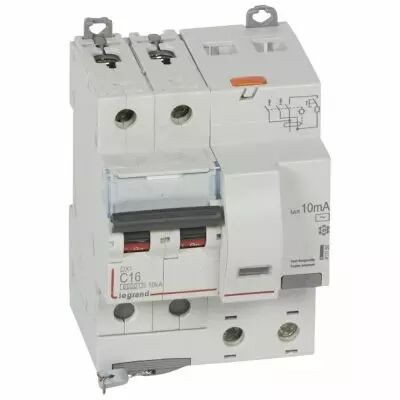 Disjoncteur diff DX� 6000 -vis-2P-230/400V~-16A -typeAC -10mA-10kA- courbe C - 4 mod (411150)