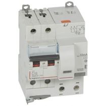 Disjoncteur diff DX³ 6000 -vis-2P-230/400V~-16A -typeAC -10mA-10kA- courbe C - 4 mod (411150)