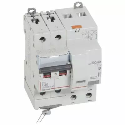 Disjoncteur diff DX� 6000 -vis-2P-230/400V~-40A -typeAC -300mA-10kA- courbe C - 4 mod (411176)