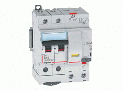 Disjoncteur diff DX� 6000 -vis-2P-230/400V~-40A -typeAC -30mA-10kA- courbe C - 4 mod (411162)