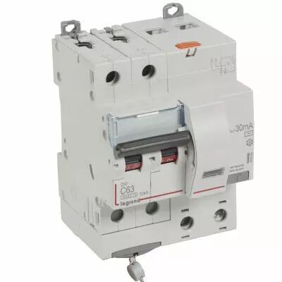 Disjoncteur diff DX� 6000 -vis-2P-230/400V~-63A -typeAC -10mA-10kA- courbe C - 4 mod (411164)