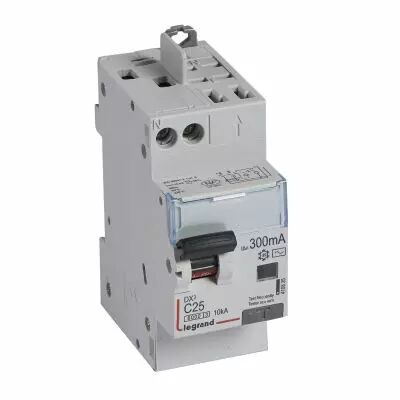 Disjoncteur diff DX� 6000 -vis/auto-U+N 230V~-25A-typeAC-300mA-10kA courbe C - 2M (410835)