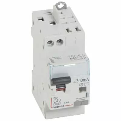 Disjoncteur diff DX� 6000 -vis/auto-U+N 230V~-40A-typeAC-300mA-10kA courbe C - 2M (410837)