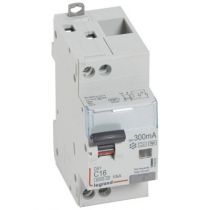 Disjoncteur diff DX³ 6000 -vis/vis- U+N 230V~- 16A - type Hpi 300mA-10 kA courbe C - 2M (410883)