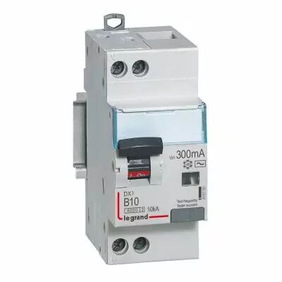 Disjoncteur diff DX� 6000 10 kA - U+N 230V~- type AC 300mA - 10 A courbe B - 2 modules (410898)