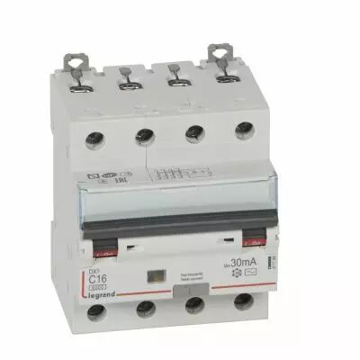 Disjoncteur diff DX� 6000-vis/vis - 4P 400V~ -16A -type AC 30mA - 10 kA courbe C -4 mod (411186)