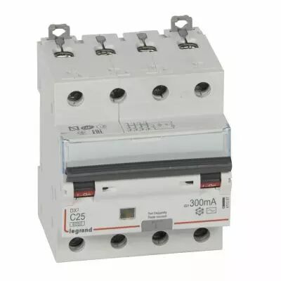 Disjoncteur diff DX� 6000-vis/vis - 4P 400V~ -25A -type AC 300mA -10 kA courbe C - 4M (411207)