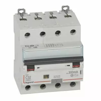 Disjoncteur diff DX� 6000-vis/vis - 4P 400V~ -32A -type AC 300mA -10 kA courbe C - 4M (411208)