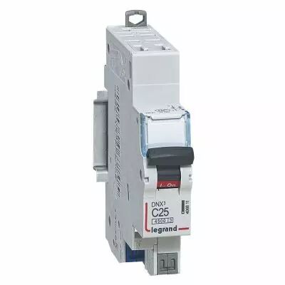Disjoncteur DNX� 4500 - auto/auto - U+N 230V~ 25A - 4,5kA - courbe D - 1 mod (406811)