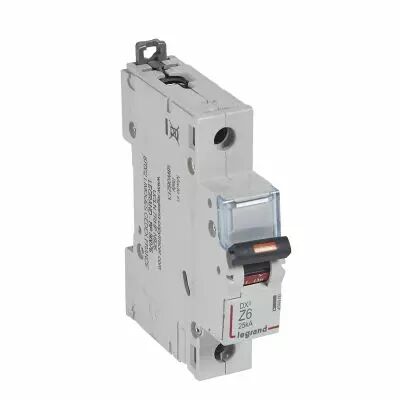 Disjoncteur DX�  25 kA - courbe Z - 1P 230/400V~- 6 A - vis/vis -  1 module (409900)