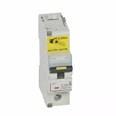 Disjoncteur DX� 10000-vis/vis-1P-230/400V~-100A-16kA-courbe C - 1,5M (409141)