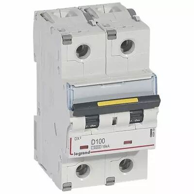 Disjoncteur DX� 10000-vis/vis-2P-230/400V~-100A-16kA-courbe D - 3M (409459)
