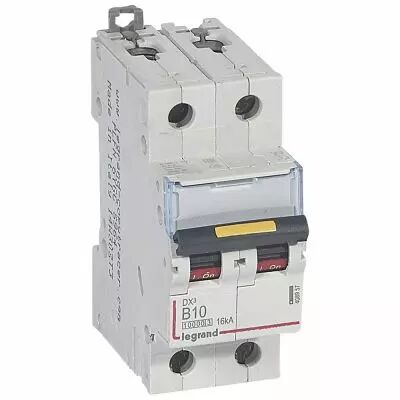 Disjoncteur DX� 10000-vis/vis-2P-230/400V~-10A-16kA-courbe B - 2M (408957)
