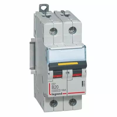 Disjoncteur DX� 10000-vis/vis-2P-230/400V~-20A-16kA-courbe B - 2M (408960)