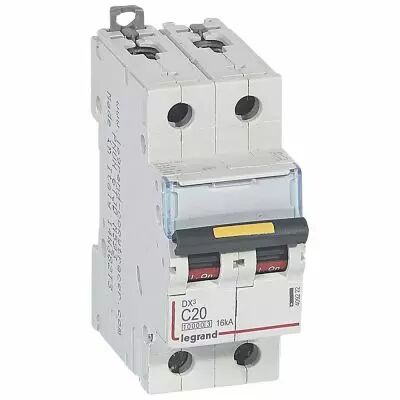Disjoncteur DX� 10000-vis/vis-2P-230/400V~-20A-16kA-courbe C - 2M (409222)