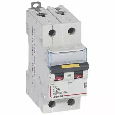Disjoncteur DX� 10000-vis/vis-2P-230/400V~-25A-16kA-courbe C - 2M (409223)
