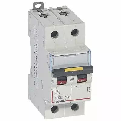Disjoncteur DX� 10000-vis/vis-2P-230/400V~-2A-16kA-courbe C - 2M (409214)