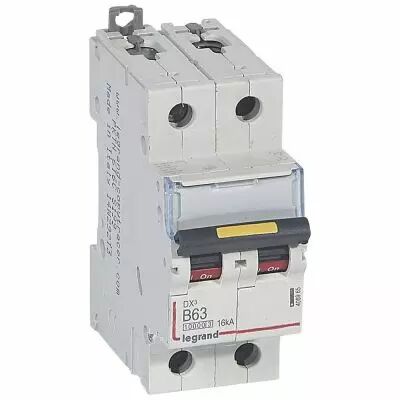 Disjoncteur DX� 10000-vis/vis-2P-230/400V~-63A-16kA-courbe B - 2M (408965)