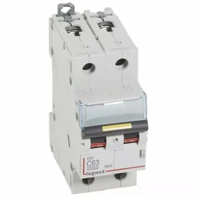 Disjoncteur DX� 10000-vis/vis-2P-230/400V~-63A-16kA-courbe C - 2M (409227)