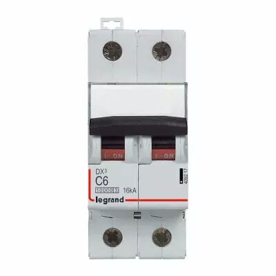 Disjoncteur DX� 10000-vis/vis-2P-230/400V~-6A-16kA-courbe C - 2M (409217)