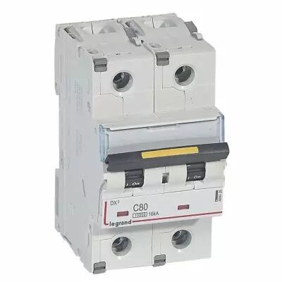 Disjoncteur DX� 10000-vis/vis-2P-230/400V~-80A-16kA-courbe C - 3M (409228)