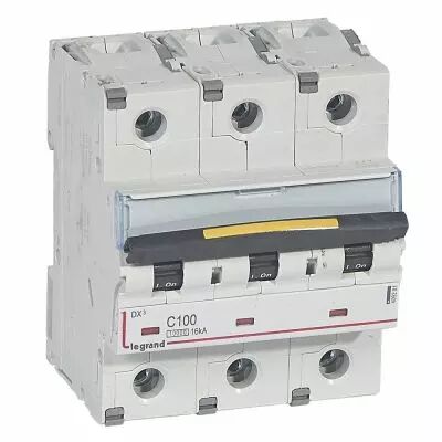 Disjoncteur DX� 10000-vis/vis-3P-400V~-100A-16kA-courbe C - 4,5M (409281)
