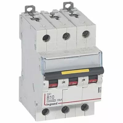 Disjoncteur DX� 10000-vis/vis-3P-400V~-10A-16kA-courbe B - 3M (409006)