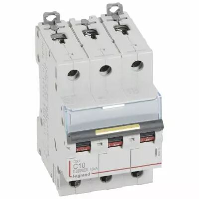 Disjoncteur DX� 10000-vis/vis-3P-400V~-10A-16kA-courbe C - 3M (409271)