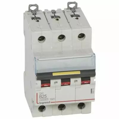 Disjoncteur DX� 10000-vis/vis-3P-400V~-25A-16kA-courbe B - 3M (409010)