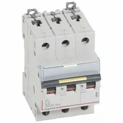 Disjoncteur DX� 10000-vis/vis-3P-400V~-2A-16kA-courbe C - 3M (409266)