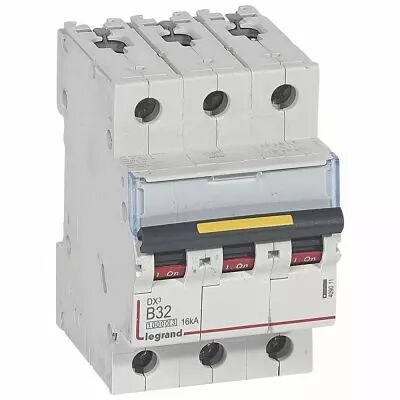 Disjoncteur DX� 10000-vis/vis-3P-400V~-32A-16kA-courbe B - 3M (409011)