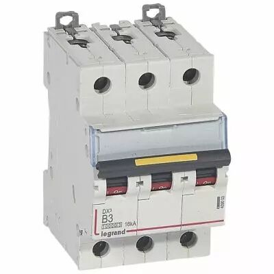 Disjoncteur DX� 10000-vis/vis-3P-400V~-3A-16kA-courbe B - 3M (409003)