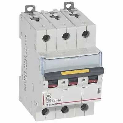 Disjoncteur DX� 10000-vis/vis-3P-400V~-3A-16kA-courbe C - 3M (409267)