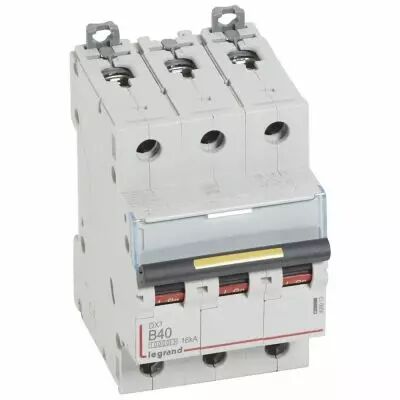 Disjoncteur DX� 10000-vis/vis-3P-400V~-40A-16kA-courbe B - 3M (409012)
