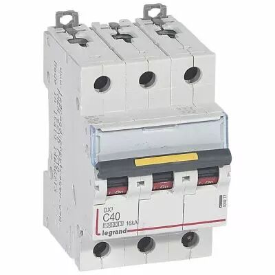Disjoncteur DX� 10000-vis/vis-3P-400V~-40A-16kA-courbe C - 3M (409277)